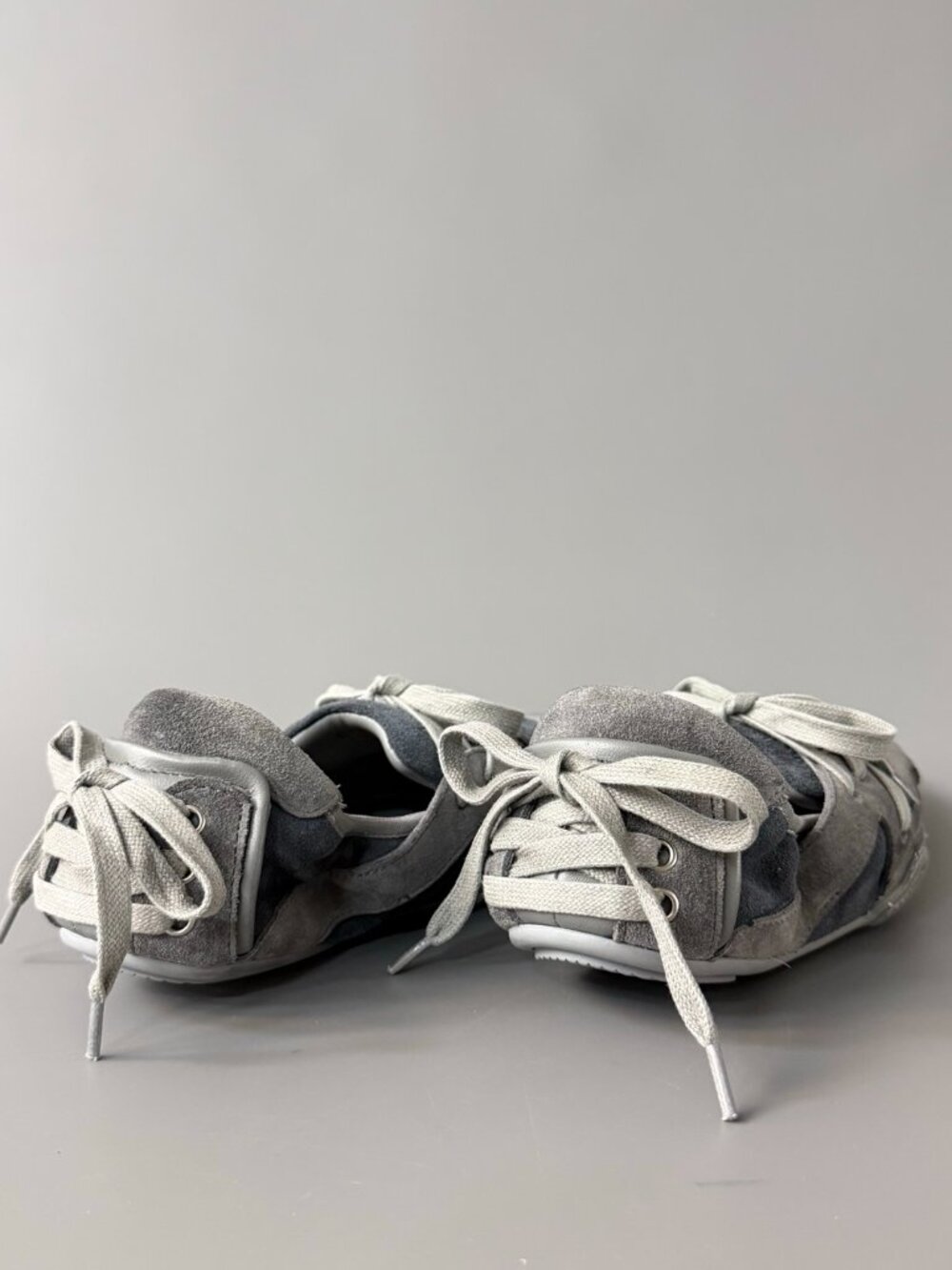 Acne Studios Silver Crinkled Ballet-Style German Army Trainers - Picture 5 of 9